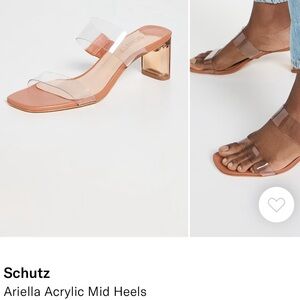 SCHUTZ Ariella Clear Tan Acrylic Heels